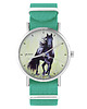 zegarki unisex Zegarek -  Czarny koń 2 - turkusowy, nylonowy