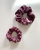 gumki do włosów Scrunchie Diana z ekoskóry w śliwkowym kolorze