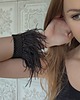 bransoletki skórzane PucH bransoletka ze skóry naturalnej czarna pióra strusia