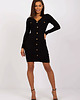 sukienki mini damskie Czarna prążkowana sukienka Cindy