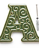 napisy dekoracyjne i tabliczki Numer domu, litera A zielono-brązowa, do przykręcenia