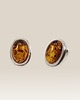 kolczyki z kamieniami Srebrne kolczyki z bursztynem koniak 15x11mm