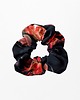 gumki do włosów Gumka frotka scrunchie róże czarna