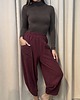 spodnie materiałowe damskie Bawełniane spodnie Borgogna