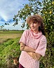 swetry damskie  Wełniany sweter z krótkim rękawem, kolor lotos - pudrowy róż