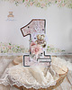 kartki scrapbooking Kartka cyferka na roczek "VintageGirl" GOTOWA