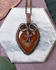 wisiory Miedziany wisiorek wire wrapping z karneolem #422