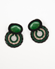 kolczyki soutache Zielone kolczyki soutache duże wkrętki