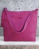 torby na ramię Zamszowa torba Shopper Bag, fuksja. Duża torebka na ramię skóra zamszowa