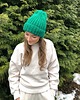 czapki damskie Wełniana zielona czapka Lily long 100% wełna handmade ręcznie robiona