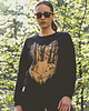bluza bez kaptura damska Bluza damska bez kaptura crewneck WILK/LEŚNE OBOZOWISKO czarna