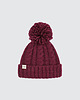 czapki damskie Czapka beanie w warkoczowy splot bordowa