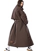 płaszcze damskie Płaszcz typu trencz maxi oversize praline na miarę kaptur