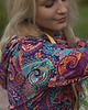 bluza z kapturem damska Bluza kangurka "Paisley" z turkusem