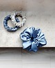 gumki do włosów In blue  - zestaw jedwabnych scrunchie