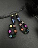 kolczyki soutache Kolczyki sutasz czarne z kolorowymi kamieniami