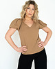 topy damskie Top Puff  Camel