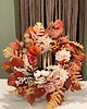 wianki Wianek jesienny z dynią i sztucznymi kwiatami, dekoracja drzwi