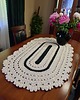 obrusy i serwetki Bieżnik szydełkowy owalny 80cmx120cm