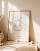 obrazy i plakaty do pokoju dziecięcego Metryczka Dziecka LineArt - personalizowany plakat z noworodkiem typ6