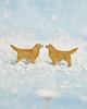 kolczyki ceramiczne Golden retriever mini pieski- ceramiczne sztyfty