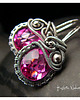 kolczyki wire wrapping Kolczyki Dragony - Kwarc Pink Srebro
