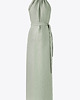 sukienki maxi damskie Lniana sukienka elegancka maxi - Amalfi Miętowy