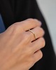 pierścionki złote 16k Gold Plated Hexagon Shape Ring