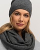 czapki damskie Wełniana czapka w kolorze popielatym uniwersalny