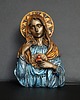 figurki i rzeźby Rzeźba Matki Boskiej niebiesko-czerwona wys. 15,5 cm