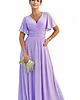 sukienki maxi damskie Sukienka wieczorowa maxi lawendowa drapowana 36-56