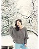 swetry damskie  Brązowy sweter handmade moher z wełną
