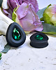 biżuteria różna Tunele do uszu łezki 10-100mm ze szklanym kryształkiem #022 Emerald