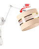 kinkiety Regulowany lampa kinkiet z abażurem złote pasy