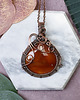 wisiory Miedziany wisiorek wire wrapping z karneolem #451