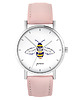 zegarki damskie Zegarek - Pszczoła - pudrowy róż, skóra