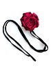 gumki do włosów Jedwabny choker z  różą, czerwone wino