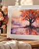 obrazy Obraz akwarelowy "Jesień I/2026" oprawiony w passe-partout 40x50 cm
