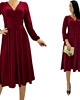 sukienki midi damskie Bordowa  elegancka sukienka  midi draperia r 36-56