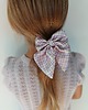 dziewczynka - inne Gumka jedwabna z kokardą MINI scrunchie lavender check
