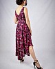 sukienki maxi damskie Maxi SUKIENKA w kwiaty ręcznie malowany wzór, autorski print 100% wiskoza