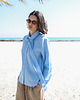 koszule damskie  Koszula lniana Soft Bow lazurowy błękit