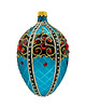 bombki Bombka choinkowa szklana ręcznie malowana: jajo Faberge z ornamentem: turkusowe