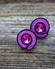 kolczyki soutache Małe fuksjowo- czarne kolczyki soutache