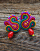 kolczyki soutache Małe i kolorowe kolczyki sutasz
