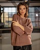 swetry damskie  Sweter pudełko - mocca