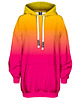 bluza z kapturem damska Bluza Oversize Tunika DR.CROW Ombre Yellow Pink