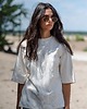 t-shirt damskie Koszulka T-Shirt z bawełny prążkowanej, NATURAL WHITE