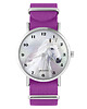 zegarki damskie Zegarek - Biały koń cyfry - amarant, nylonowy