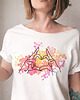 t-shirt damskie Dłonie serce  Biały Oversize